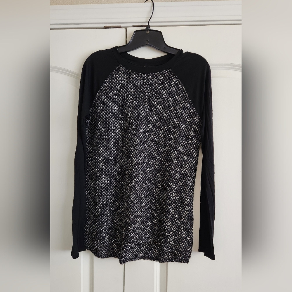 Banana Republic Tweed Raglan  Crewneck Long Sleeve Top